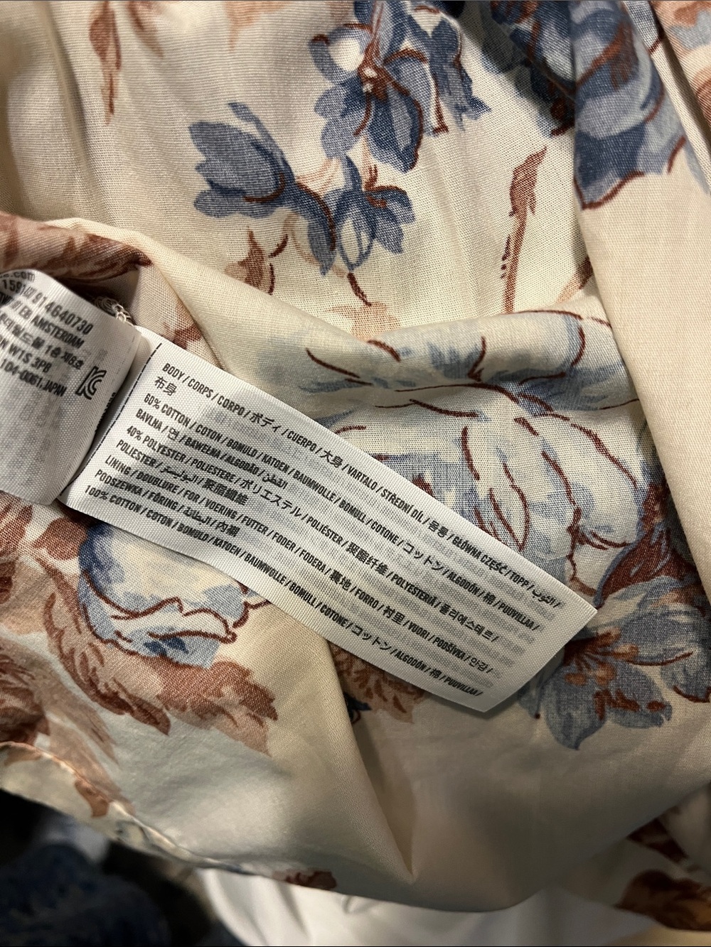 Abercrombie & Fitch Emerson Cream Midi Dress with Blue & Brown Floral Print - Picture 11 of 13